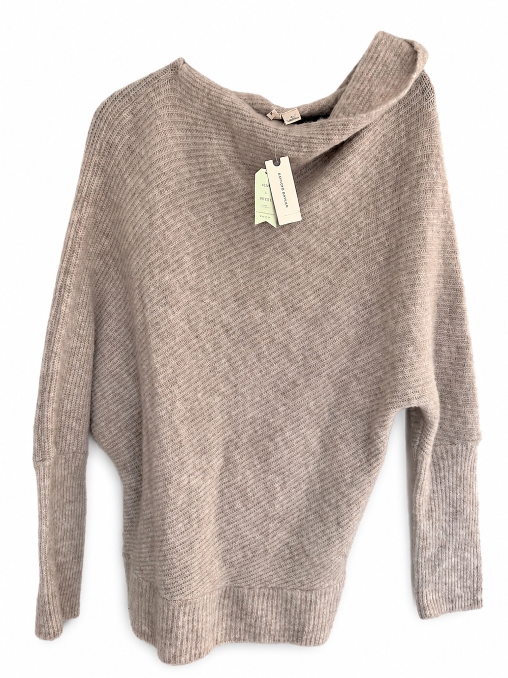 Moth Anthropologie Oversized Knit Sweater Beige Slouchy Cozy Wool NWT Size XL